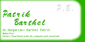 patrik barthel business card